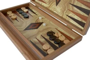 Olive 15" Backgammon Set - Handmade in Greece - Olive wood checkers - Picture 1 of 4