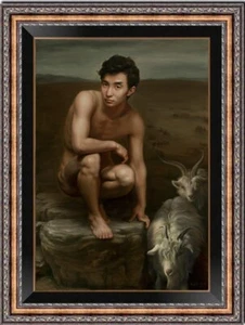 Arte Original Pintura al Óleo Hombre Joven Desnudo Sobre Lienzo 24"X36" - Imagen 1 de 2