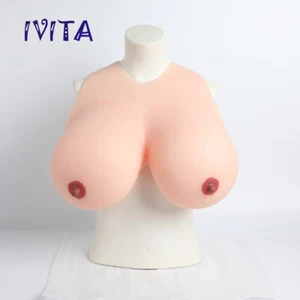 IVITA Artificial Silicone Breast Form Drag Queen Big False Boobs K Cup - Picture 1 of 12