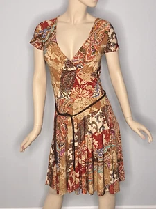 Lauren Ralph Lauren Multicolor Paisley Faux Wrap Jersey Dress Size M - Picture 1 of 7