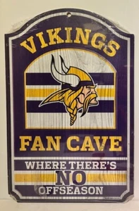 MINNESOTA VIKINGS FAN CAVE Sign-NEW - Picture 1 of 2