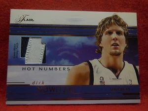 2002-03 flair dirk nowitzki hot numbers game worn jersey patch card  100 made - Picture 1 of 3