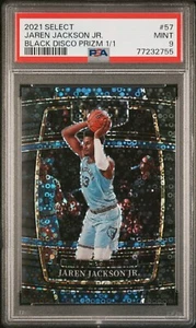 2021-22 SELECT JAREN JACKSON JR. BLACK DISCO PRIZM 1/1 PSA 9 MINT - Picture 1 of 2