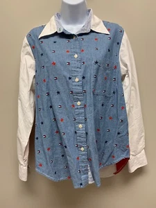 Vintage Tommy By Tommy Hilfiger Flag Stars and Stripes Shirt Damen 10 Unikat - Bild 1 von 7