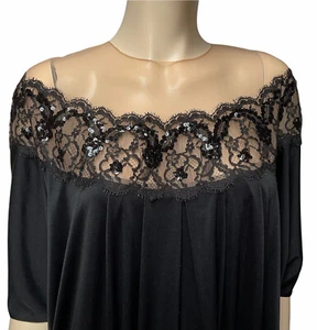 Lucie Ann Caftan Dress Sequins Sheer Dressing Gown Lounge Lingerie Old Hollywood - Picture 1 of 7