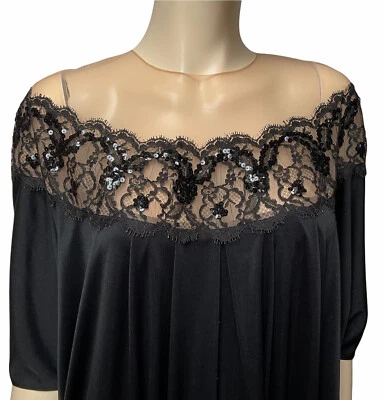 Lucie Ann Caftan Dress Sequins Sheer Dressing Gown Lounge Lingerie Old Hollywood - Image 1 of 4