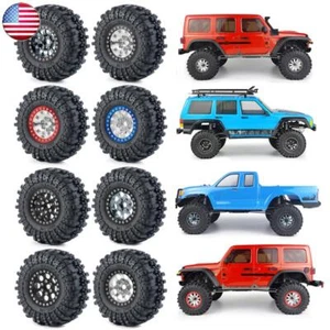 4PCS Metal 1.9 Beadlock Wheel Rim Tires for 1/10 Axial SCX10 D90 RC Part - Picture 1 of 116