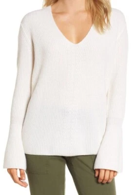 Suéter Nordstrom Signature RibKnit Cashmere manga campana talla L, precio de venta-279 Foto 1 de 4