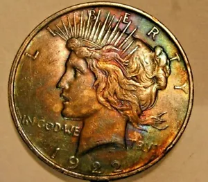 1922 PEACE DOLLAR TONED - Picture 1 of 2