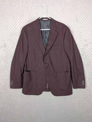 Peter Millar Wool Hyperlight Blazer Sport Coat Mens 42R Maroon Unlined Back $695 - Image 1 of 4