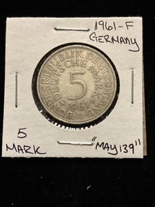 1961 F Deutschland 5 Mark "Mai139" zirkuliert Silber 5 Deutschemark - Bild 1 von 24