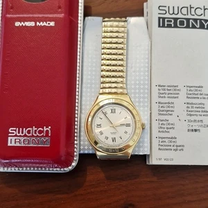 Orologio Swatch Swiss Irony VGS123 tono oro trasparente con scatola - Foto 1 di 14