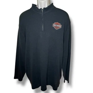 Harley Davidson 1/4 Zip Men 3XL Pullover Motorcycle Logo Biker - Picture 1 of 4