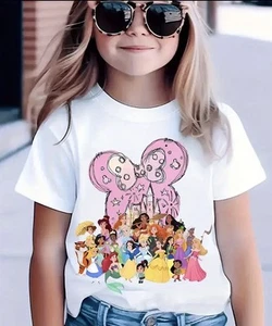 4/5 yr Disney Princess Kids T-Shirt Girls Summer Fun In The Sun - Picture 1 of 1