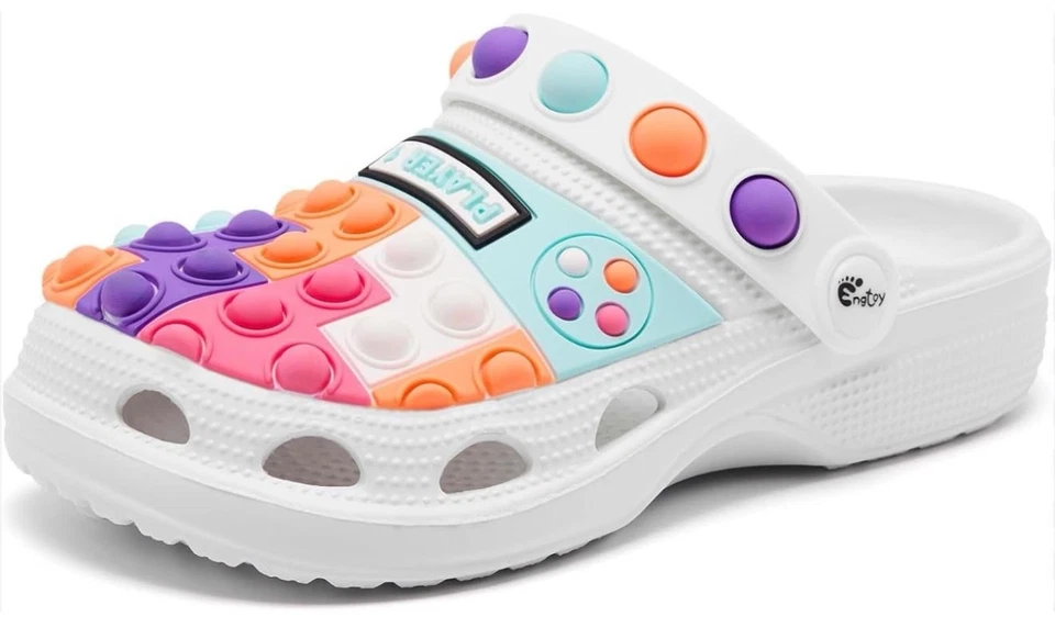 Engtoy Niños Zuecos Niños Niñas Zapatos de Jardín Sin Cordones Niños Toboganes Sandalias Talla 28  Foto 1 de 1