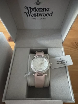 *BNIB* Vivienne Westwood Orb Pastelle Silver Dial Pale Pink Leather Ladies Watch - Image 1 of 4