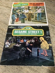 Sesame Street LP Vinyl Lot of 2 Play Along Songs And Original Cast Record - Picture 1 of 8