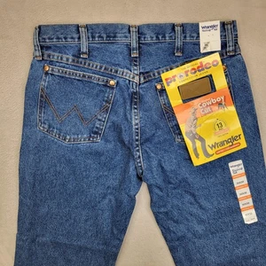 Wrangler Cowboy Cut Jeans Mens 30x30 Blue Denim 13MWZ Original Fit Pro Rodeo - Picture 1 of 11