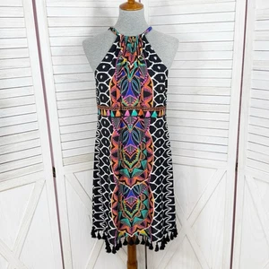 Trina Turk X INC Kleid Damen Medium Mehrfarbig Tribal Print Quaste Saum Neckholder - Bild 1 von 13