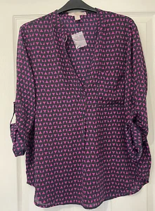 Forever21 Womens Top/Blouse/Shirt Size Large Black/Purple - Picture 1 of 6