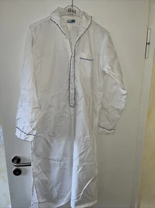Gemustertes Herren Nachthemd langarm mit Knopfleiste, Brusttasche Vintage - Bild 1 von 4