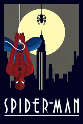 Spider-Man - Marvel Comics Poster / Print (Art Deco Design) (Size: 24" X 36")