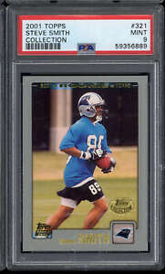 2001 Topps #321 Steve Smith PSA 9 Mint Panthers Collection