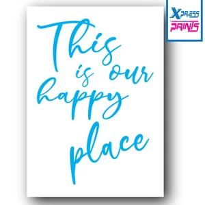 Póster impreso tipográfico Our Happy Place hogar familiar cita de amor regalo TALLAS A4 A3 - Imagen 1 de 9