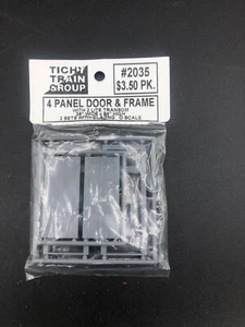 Tichy Train Group O #2035 (4 Panel Door & Frame w/2 Lite Transom / 2 Sets in Pkg - Picture 1 of 8