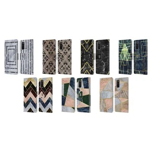 HEAD CASE DESIGNS GEOMETRIC MARBLE LEATHER BOOK WALLET CASE FOR SAMSUNG PHONES 2 - Picture 1 of 13