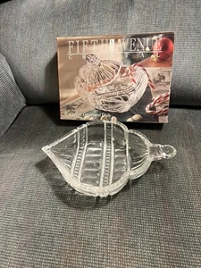 Fifth Avenue Crystal Christmas Ornament Dish 6” Nice - Picture 1 of 4