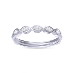 2/7 Ct Diamond Half Eternity Engagement Wedding Band Ring 14K Gold Lab Grown - Picture 1 of 9