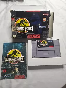 SNES Jurassic Park (Super Nintendo) CIB Complete In Box *Manual Heavily Worn* - Picture 1 of 5
