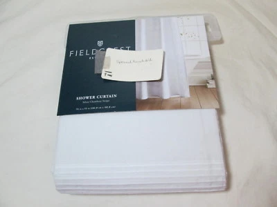 New Fieldcrest Shower Curtain 72"x72"  Gray Grey Chambray Stripe NIP  - Image 1 of 4
