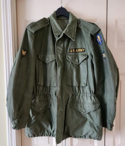 Vintage M1951 US ARMY Field Jacket Sz Small Military OG107 coat M51 with Patches - Picture 1 of 23
