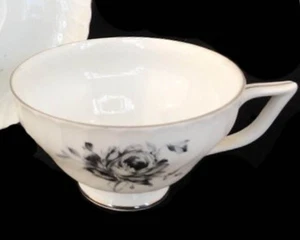 ROYAL TETTAU Blue/Black Roses Tea Cup 4" at lip NEW NEVER USED Baveria Germany - Picture 1 of 3
