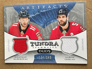 2022-23 Artifacts Jonathan Huberdeau/Aaron Ekblad Tundra Teammates Duos JERSEYS!