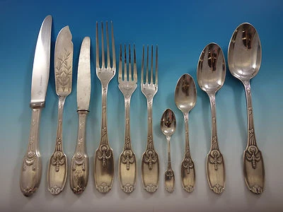 Delafosse by Christofle France Silverplate Flatware Set 12 Service 137 pieces - Image 1 of 4