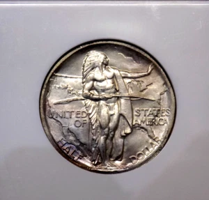1938 OREGON SILVER COMMERATAIVE HALF DOLLAR NGC MS 66+++ PQ SPLASH OF COLOR - Picture 1 of 4