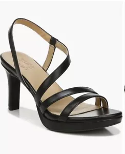Naturalizer Womens Brenta Slip On Platforms Strappy Sandals Shoes black 8M - Picture 1 of 6