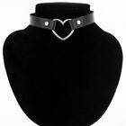 Leather Love Heart Studded Choker - Round Collar Necklace Jewelry for Women