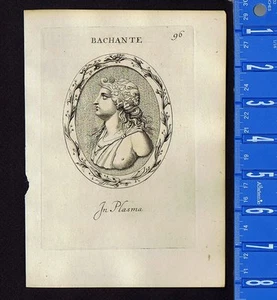 BACCHANTE, FOLLOWER OF BACCHUS- Leonardo Agostini-Battista -1685 Engraving - Picture 1 of 1