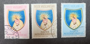 1954 Vatican Fastening Dell Year Mariano Complete Series 3 Values Used - Picture 1 of 2