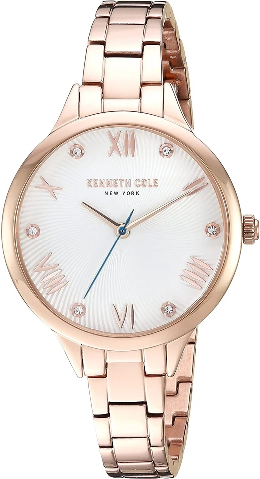 Nuevo reloj Kenneth Cole clásico con esfera de diamantes de oro rosa para damas KC50197002 Foto 1 de 1