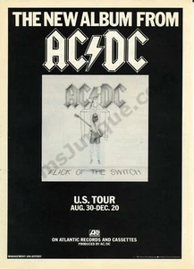 1983 AC DC Flick of the Switch Tour Album Promo Old PRINT AD Gift Idea (2377) - Picture 1 of 1