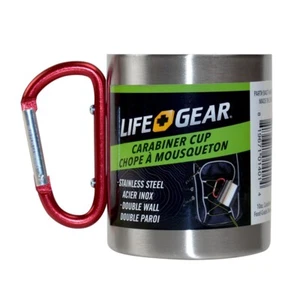 Life Gear stainless steel carabiner camping cup - 2 pack - Picture 1 of 4