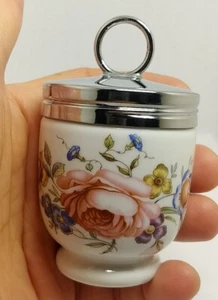 Vintage Royal Worcester Huevo Coddler Rosa Rosa Posy Patrón Hecho en Inglaterra - Imagen 1 de 5
