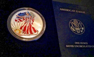 1999 FULL COLORIZED American Silver Eagle 1 Troy Oz,1 Dollar Coin BU.999 #308. - Picture 1 of 5