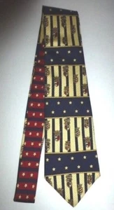 Tommy Hilfiger 100% Italian Silk Signature Navy / Neutral Logo Tie, U.S.A., NWOT - Picture 1 of 5