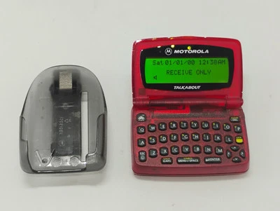 RARE HARD TO FIND Red Motorola T900 Talkabout 2 Way Pager GREAT SHAPE - Photo 1/4